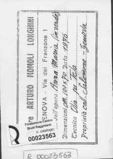 Anonimo , Momoli Longhini, Arturo - sec. XX , retro