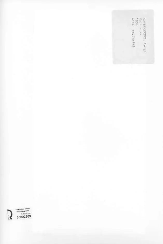 Anonimo , Montanarini, Luigi - sec. XX - Nuda rosa , retro