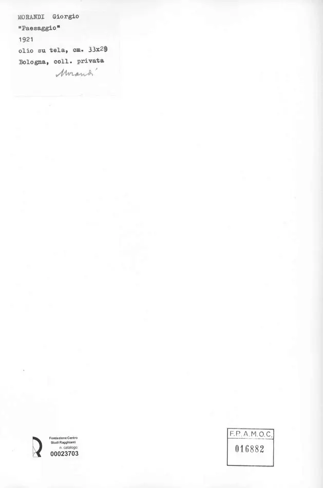 Anonimo , Morandi, Giorgio - sec. XX -