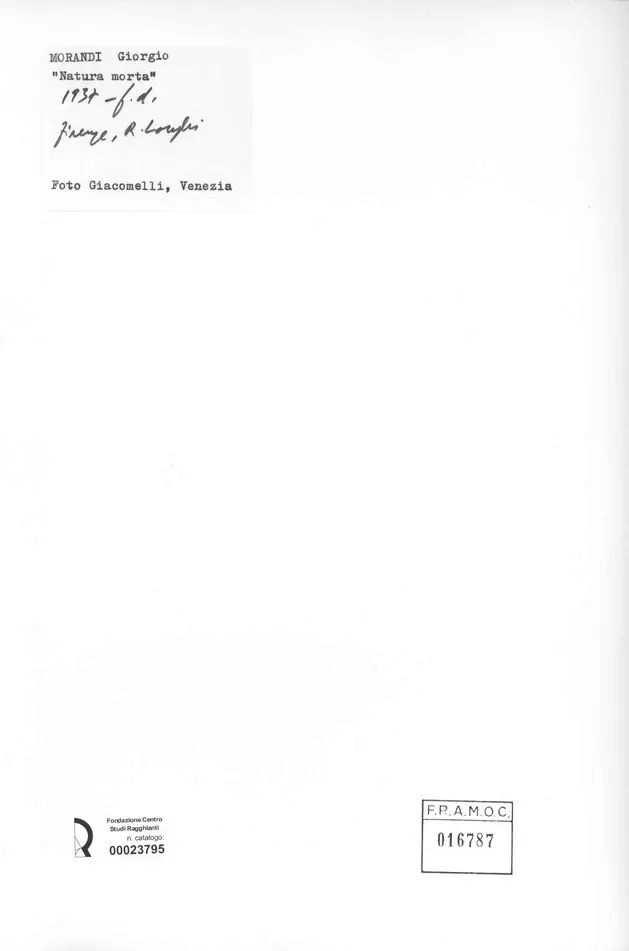 Giacomelli , Morandi, Giorgio - sec. XX -