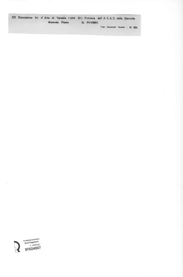 Giacomelli , Morando, Pietro - sec. XX - Il povero , retro