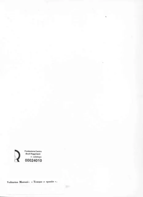 Anonimo , Morani, Volturno - sec. XX - Tempo e spazio , retro