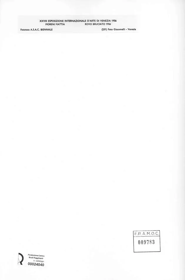 Giacomelli , Moreni, Mattia - sec. XX - Rovo bruciato , retro