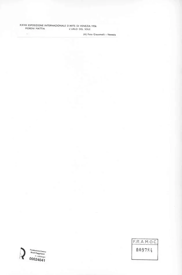 Giacomelli , Moreni, Mattia - sec. XX - L'urlo del sole , retro