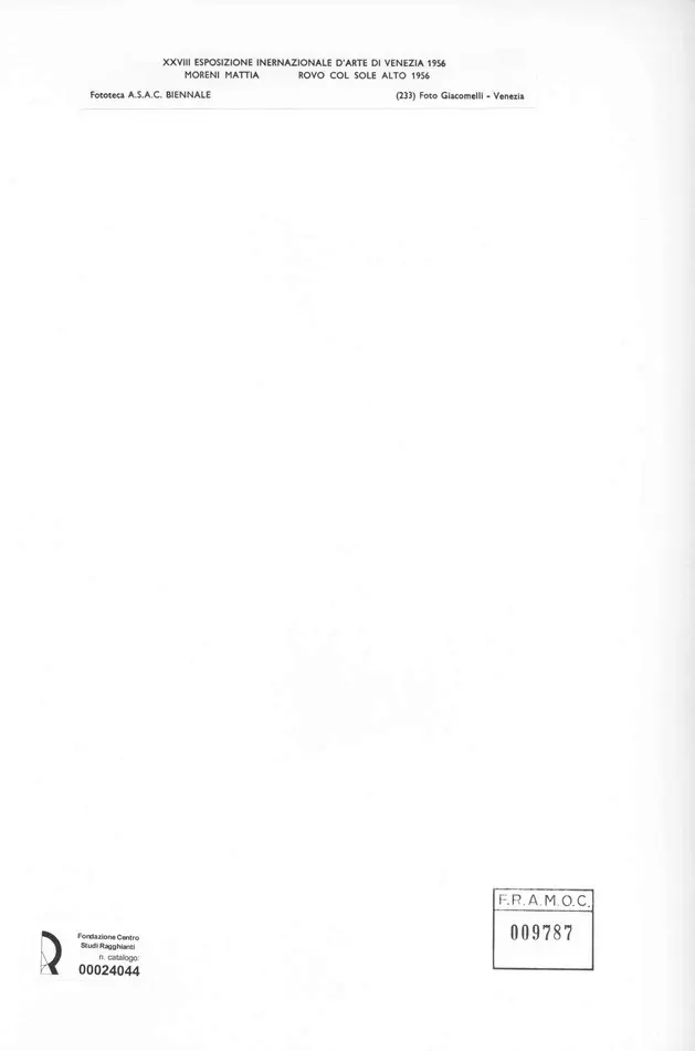 Giacomelli , Moreni, Mattia - sec. XX - Rovo col sole alto , retro