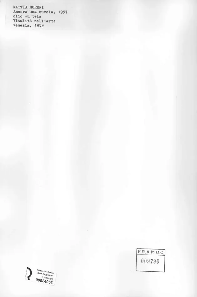 Anonimo , Moreni, Mattia - sec. XX - Ancora una nuvola , retro