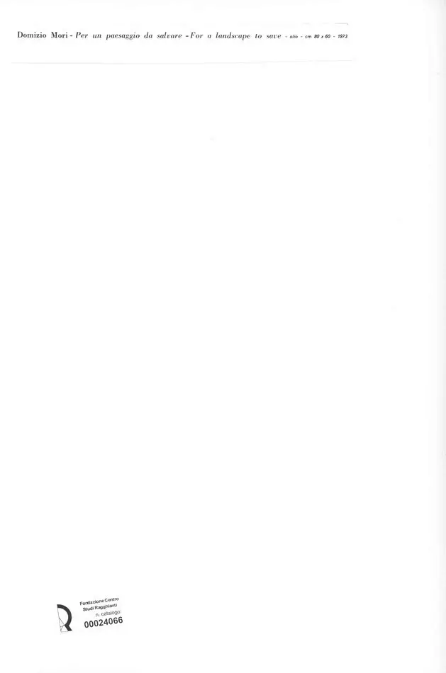 Anonimo , Mori, Domizio - sec. XX - Per un paesaggio da salvare , retro