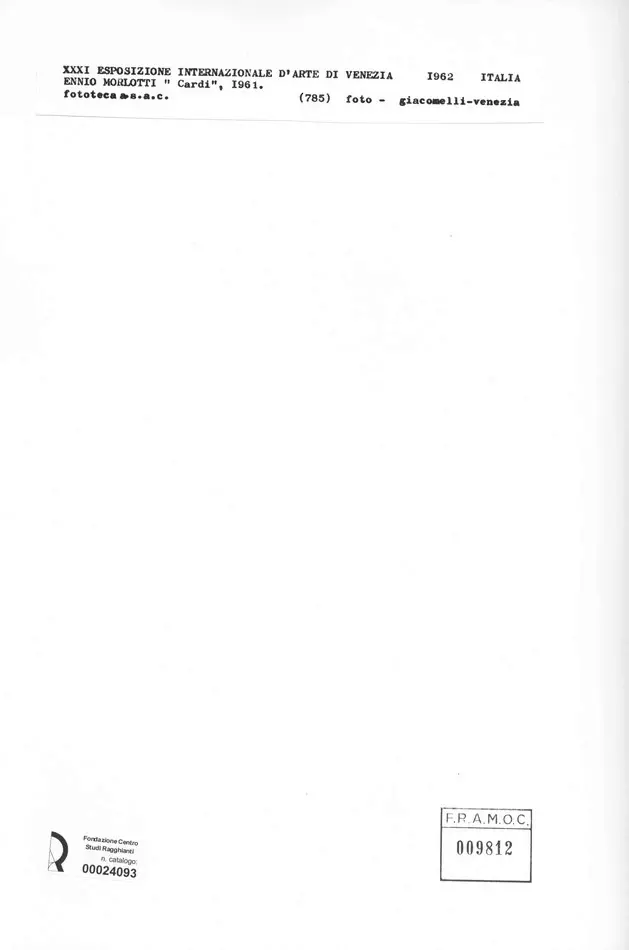 Giacomelli , Morlotti, Ennio - sec. XX - Cardi , retro