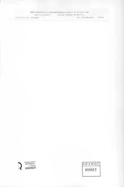 Giacomelli , Mucchi, Gabriele - sec. XX - Nelle cantine di Milano , retro