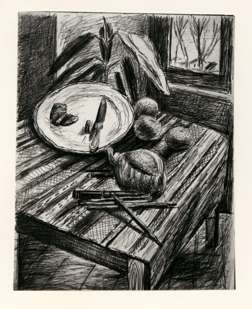 Mucchi, Gabriele , Oggetti su un tavolo