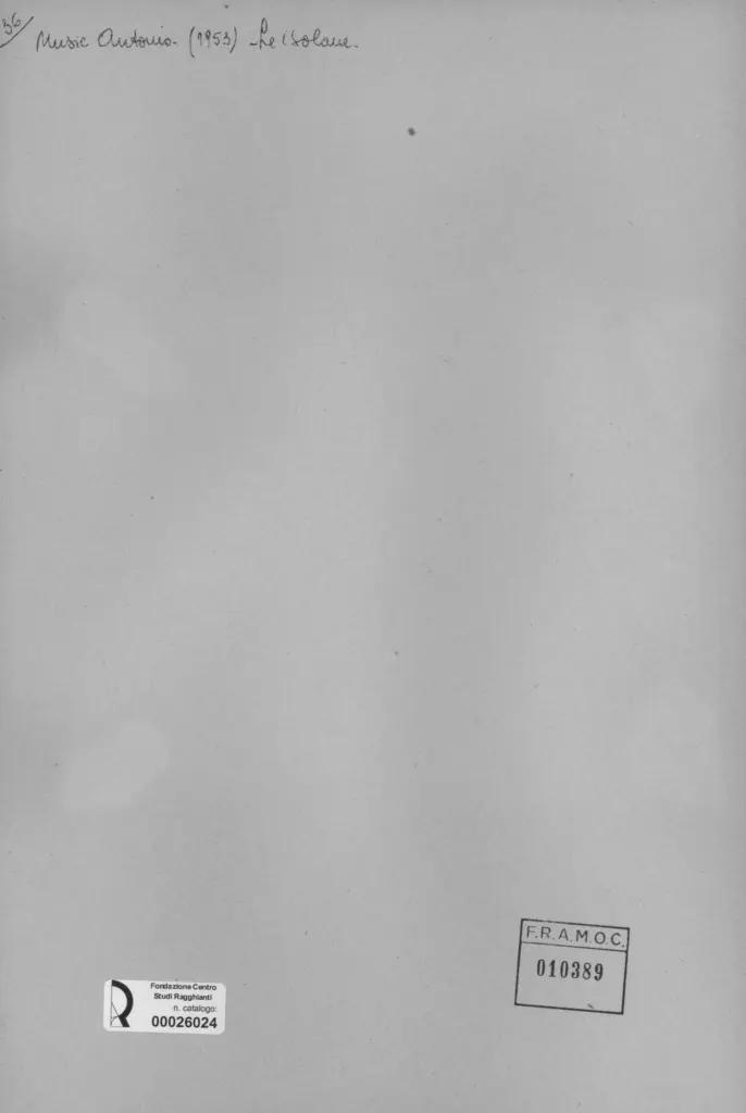 Anonimo , Music, Antonio - sec. XX - Le isolane , retro