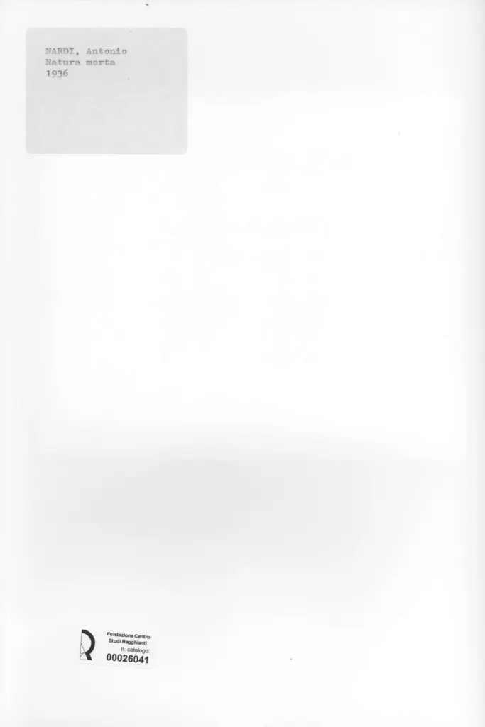 Anonimo , Nardi, Antonio - sec. XX - Natura morta , retro