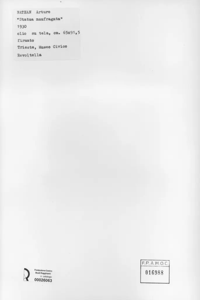 Anonimo , Nathan, Arturo - sec. XX - Statua naufragata , retro
