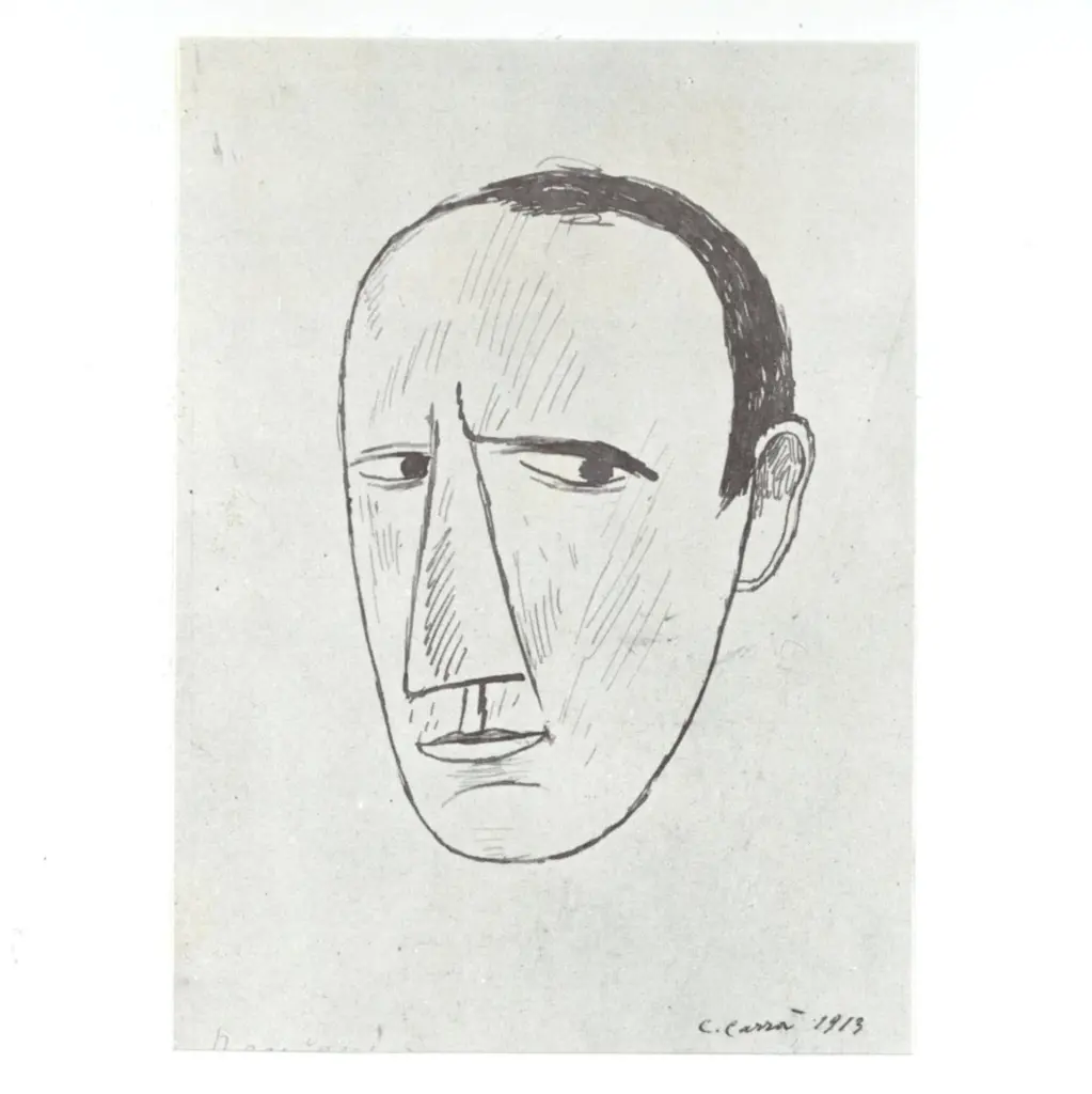 Anonimo , Carr&agrave;, Carlo - sec. XX - Ritratto di Boccioni , fronte