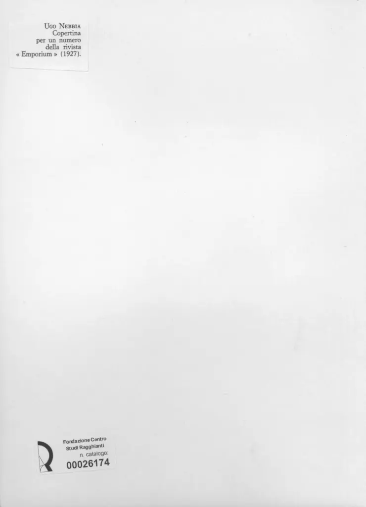 Anonimo , Nebbia, Ugo - sec. XX - Copertina per una rivista , retro