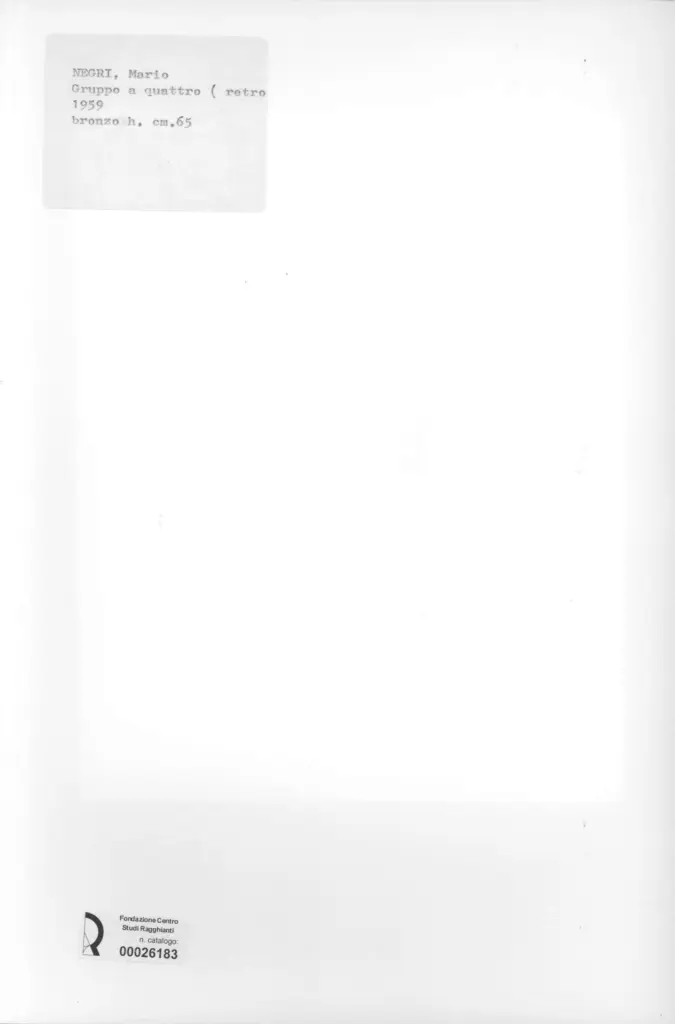 Anonimo , Negri, Mario - sec. XX - Gruppo a quattro (retro) , retro