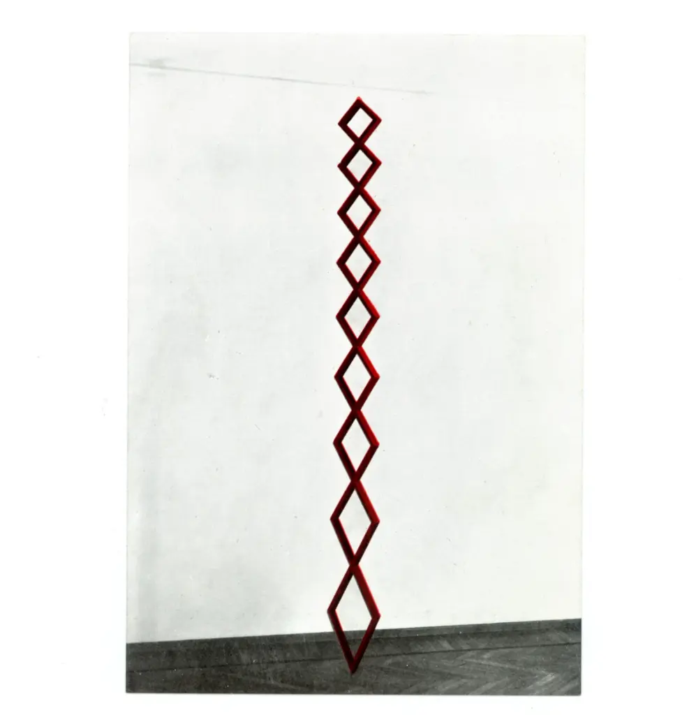 Anonimo , Nigro, Mario - sec. XX - Rombi progressivi ritmici in rosso , fronte