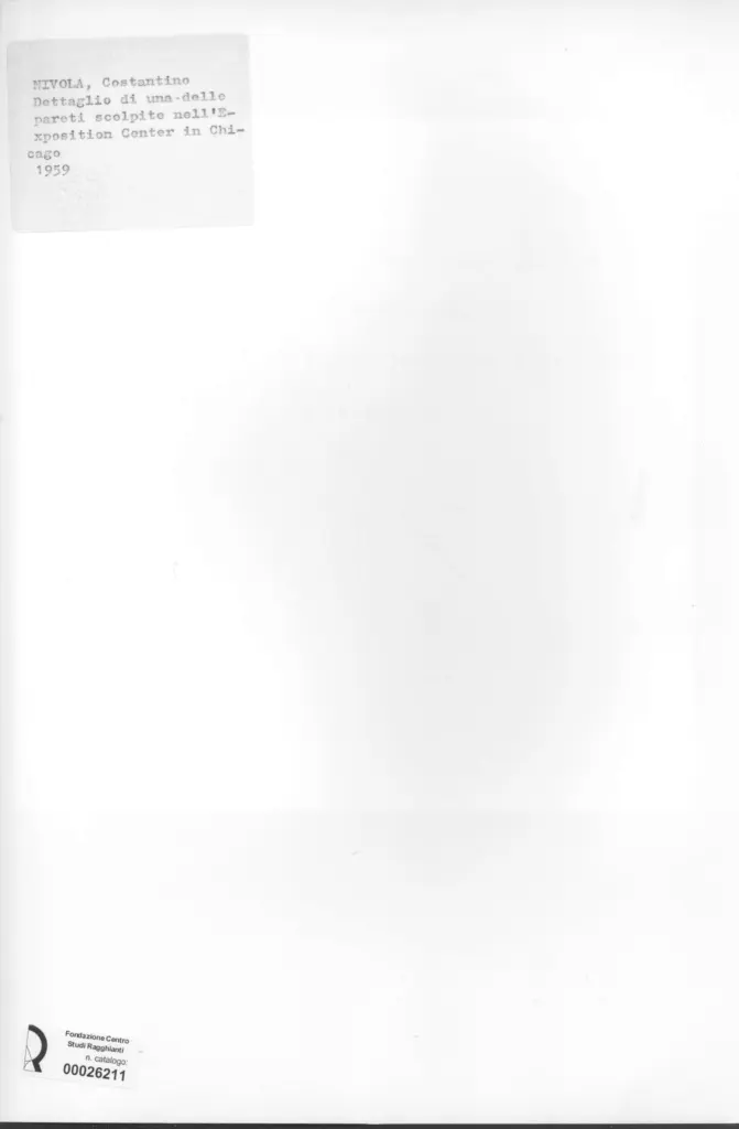 Anonimo , Nivola, Costantino - sec. XX - Dettaglio di una parete , retro