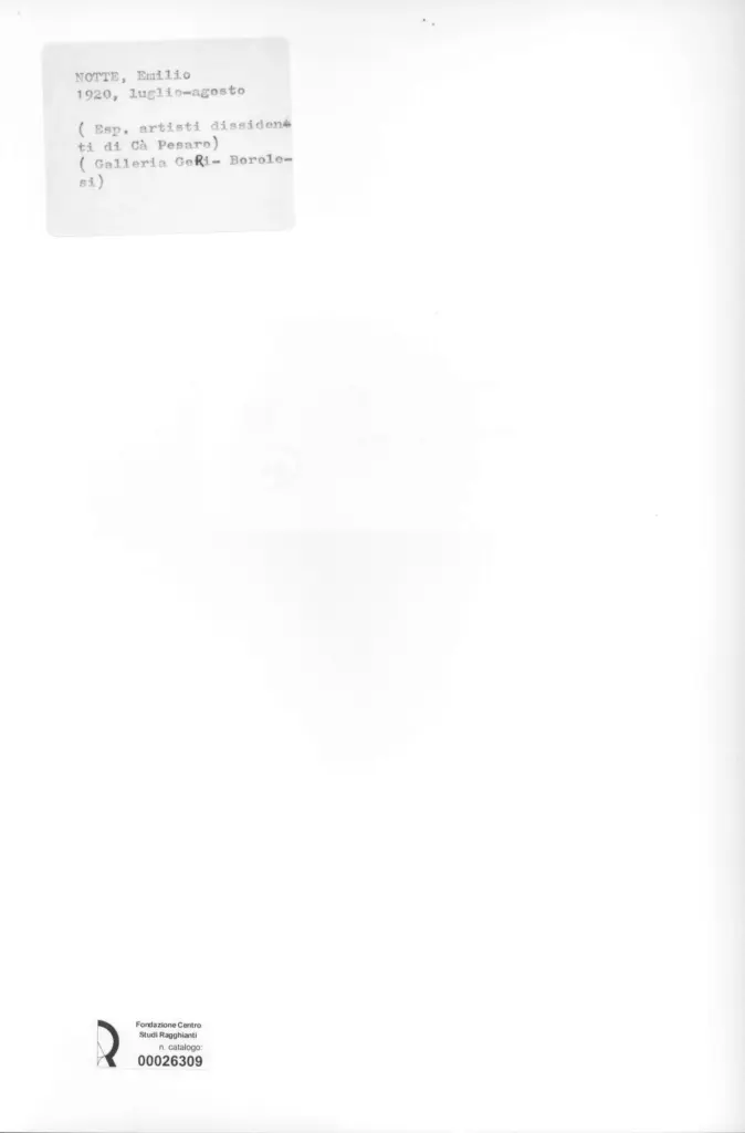 Anonimo , Notte, Emilio - sec. XX - Luglio - Agosto , retro