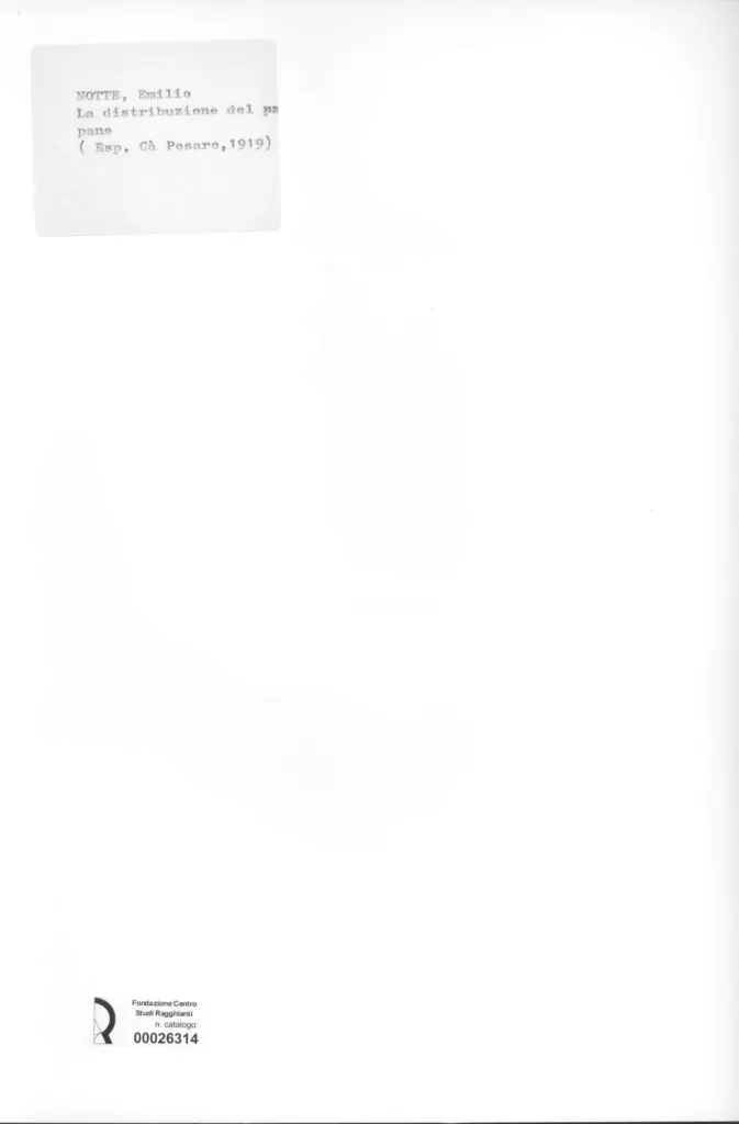 Anonimo , Notte, Emilio - sec. XX - La distribuzione del pane , retro