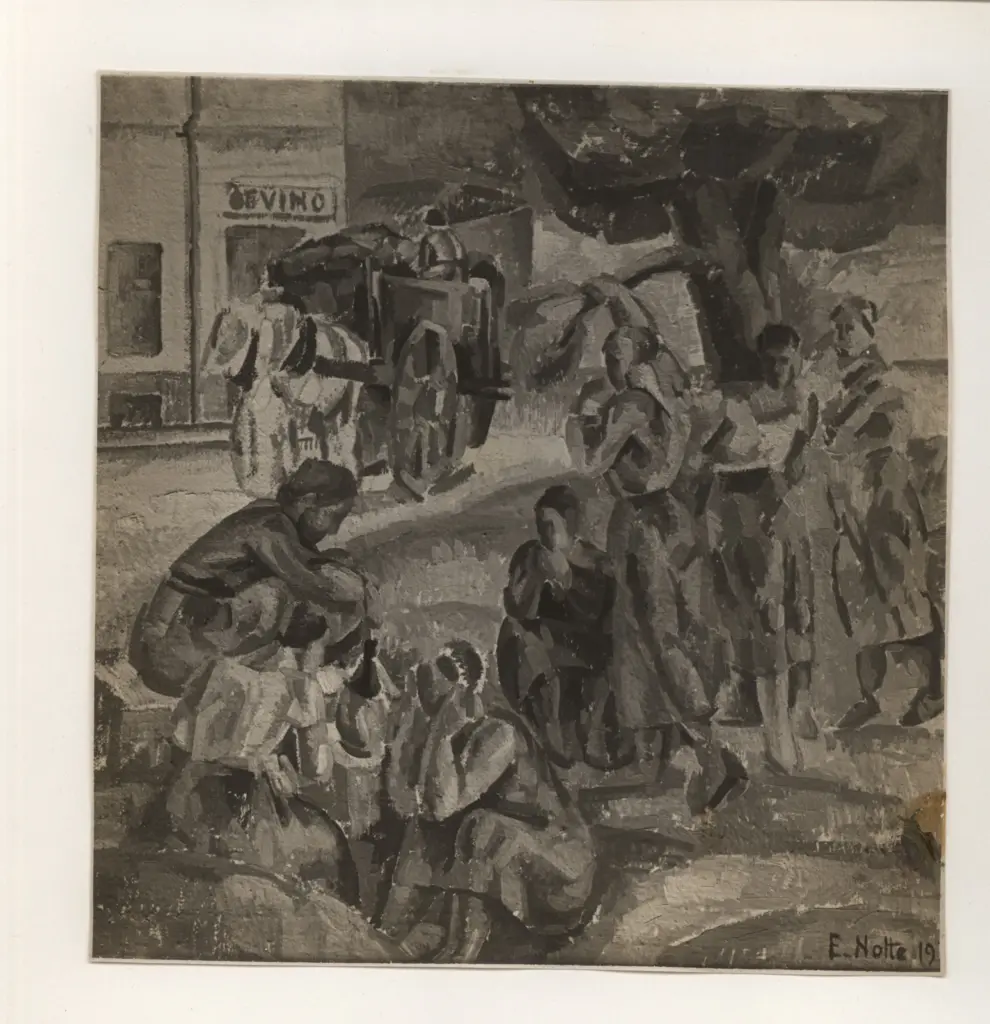 Notte, Emilio , Figure sulla piazza