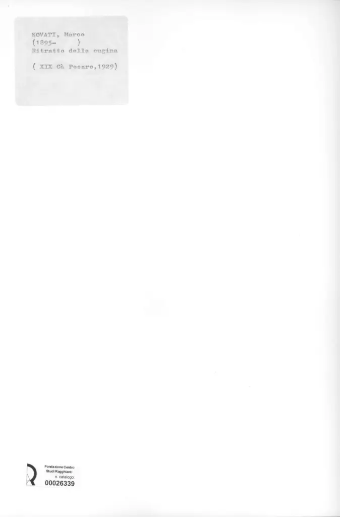 Anonimo , Novati, Marco - sec. XX - Ritratto della cugina , retro