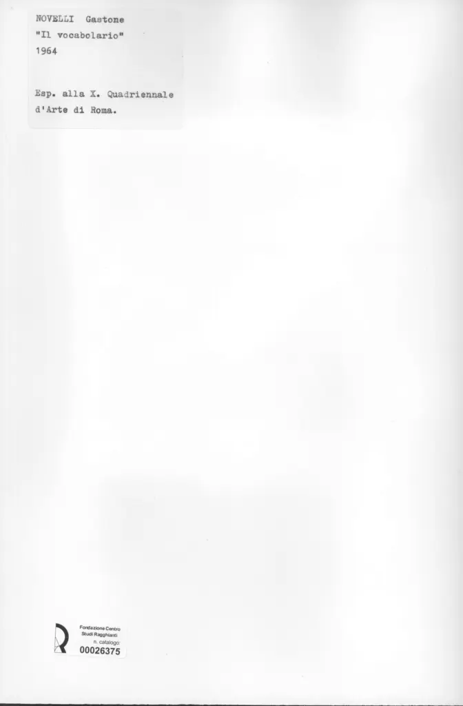 Anonimo , Novelli, Gastone - sec. XX - Il vocabolario , retro