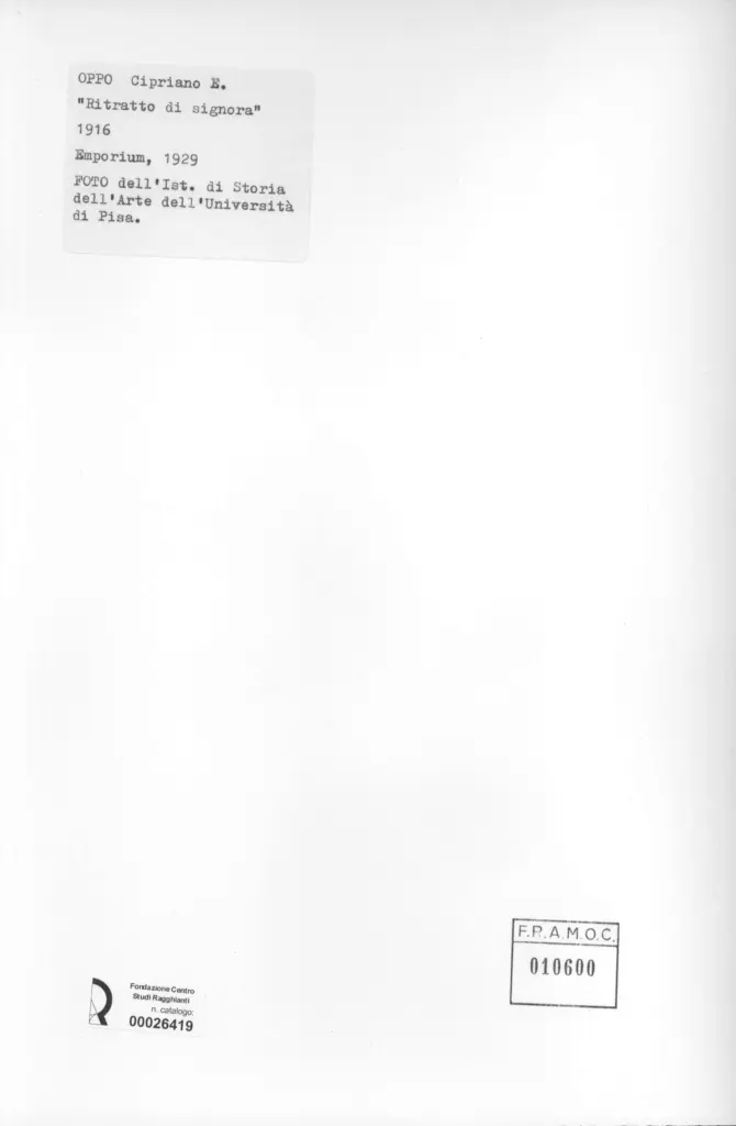 Universit&agrave; di Pisa. Dipartimento di Storia delle Arti , retro