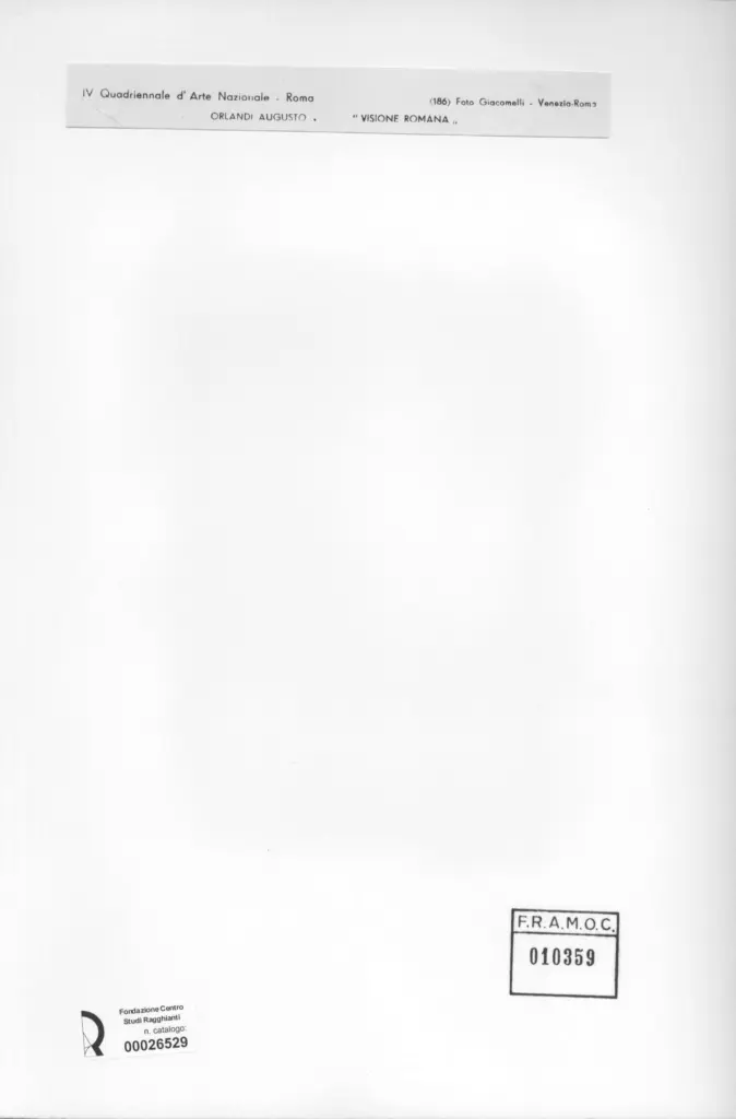 Giacomelli , Orlandi, Augusto - sec. XX - Visione romana , retro