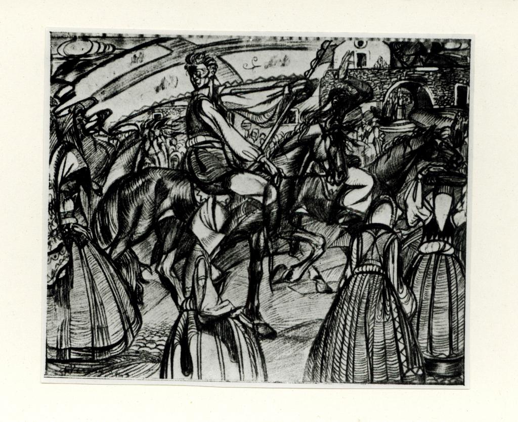 Anonimo , Palazzi, Bernardino - sec. XX - La festa degli stendardi , fronte