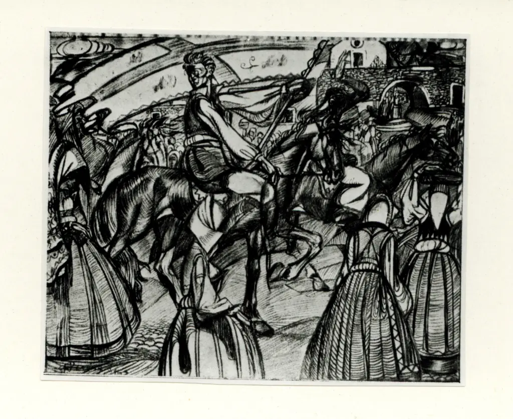 Anonimo , Palazzi, Bernardino - sec. XX - La festa degli stendardi , fronte