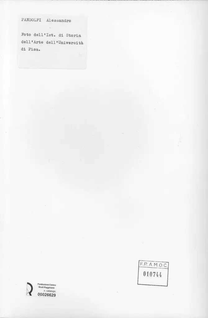 Universit&agrave; di Pisa. Dipartimento di Storia delle Arti , retro