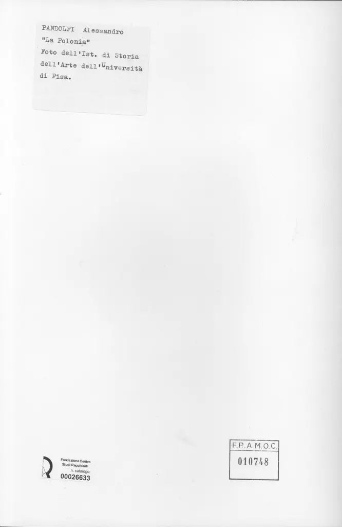 Universit&agrave; di Pisa. Dipartimento di Storia delle Arti , retro