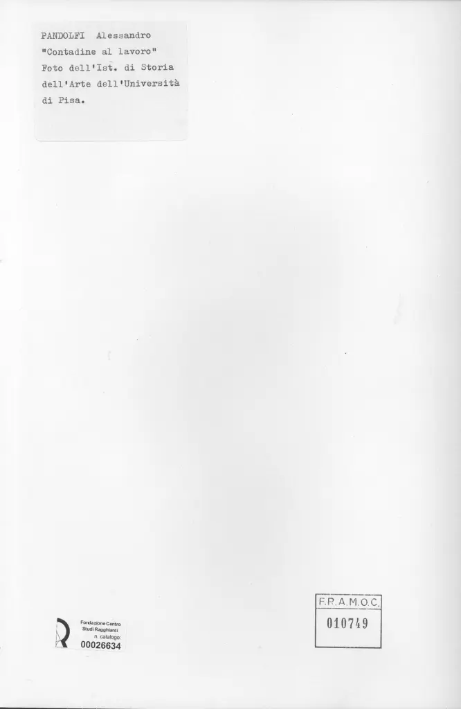 Universit&agrave; di Pisa. Dipartimento di Storia delle Arti , retro