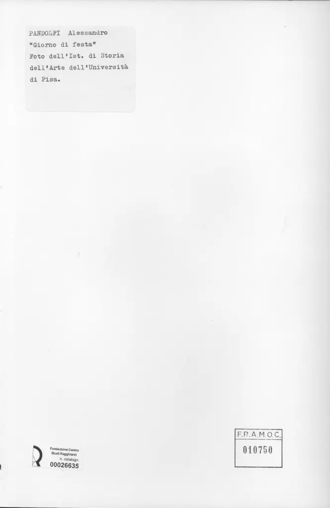 Universit&agrave; di Pisa. Dipartimento di Storia delle Arti , retro