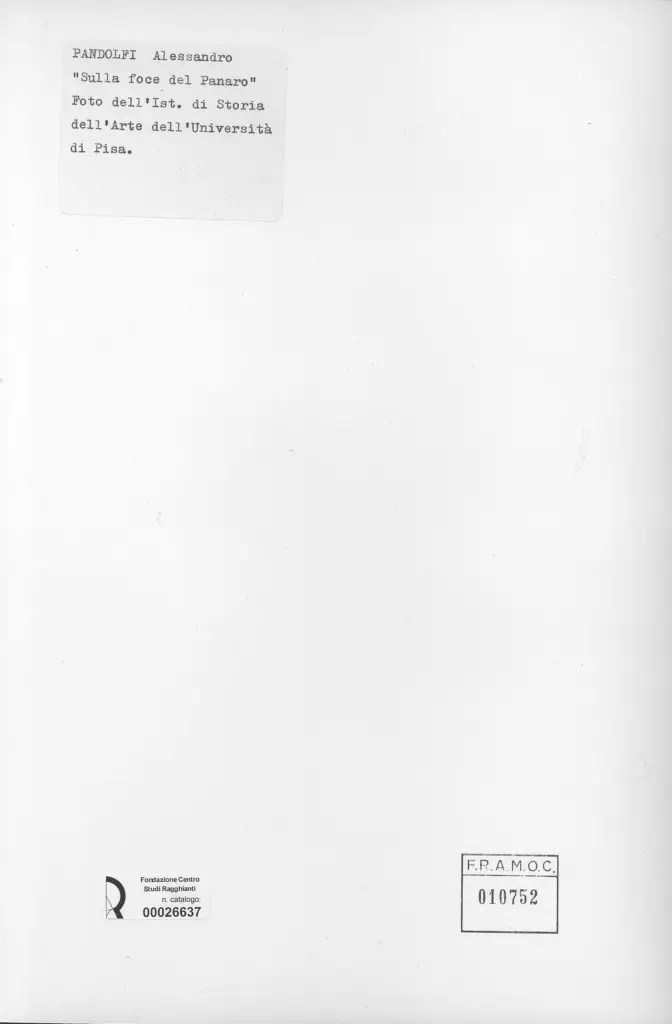 Universit&agrave; di Pisa. Dipartimento di Storia delle Arti , retro