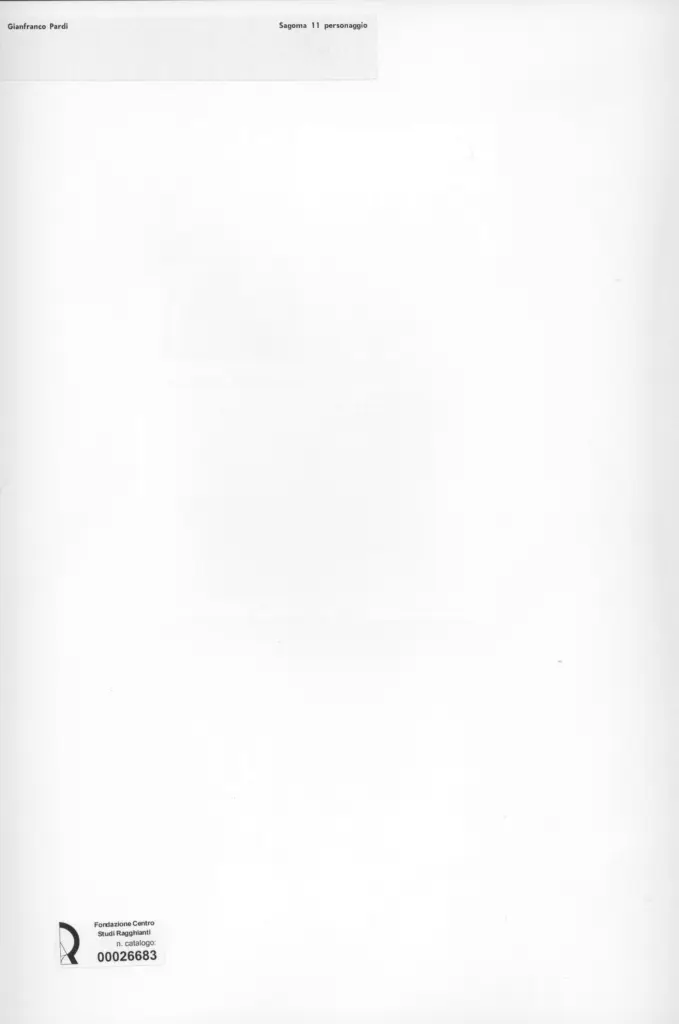 Anonimo , Pardi, Gianfranco - sec. XX - Sagoma 11 personaggio , retro