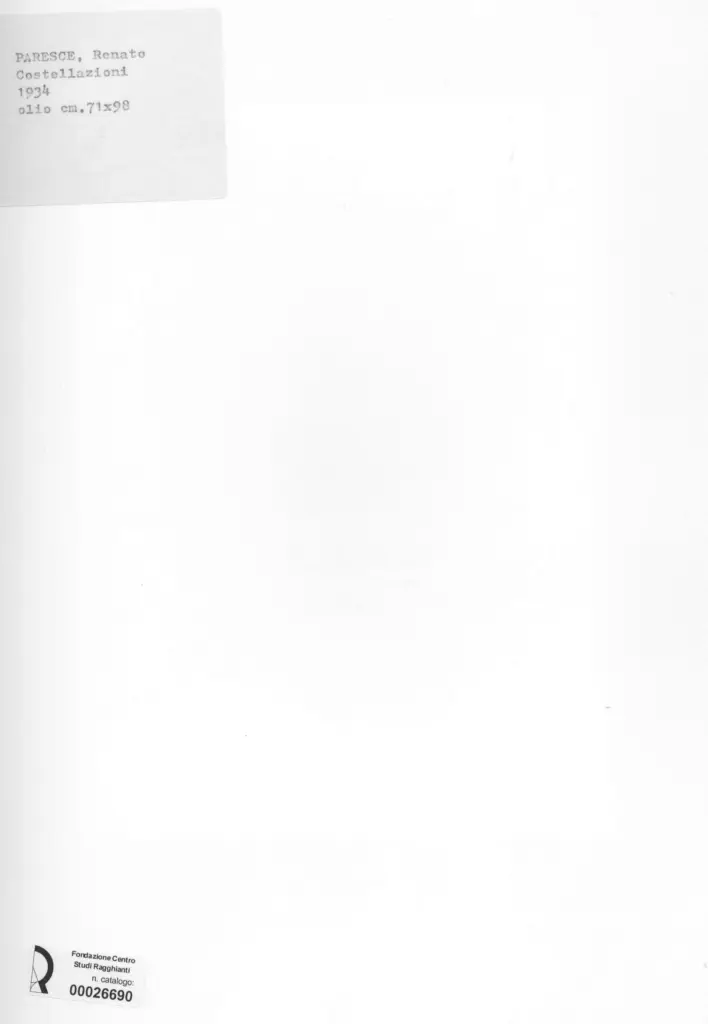Anonimo , Paresce, Renato - sec. XX - Costellazioni , retro