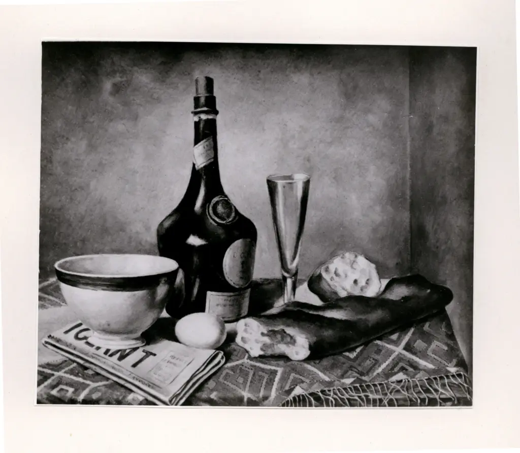 Paresce, Renato , Tavolo con bottiglia