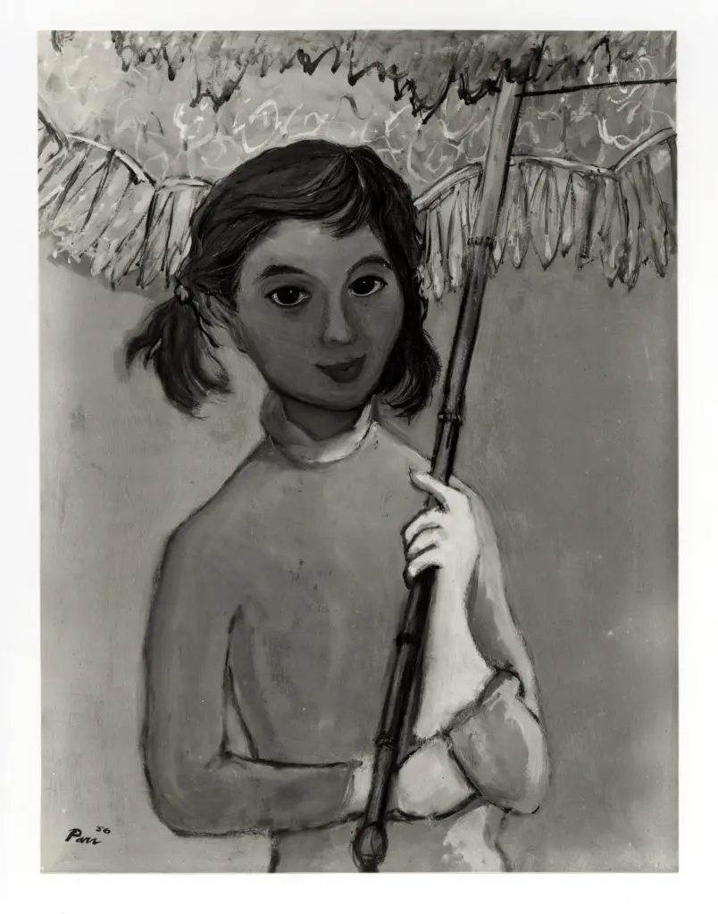 Anonimo , Parr - sec. XX - Ragazza con ombrello , fronte