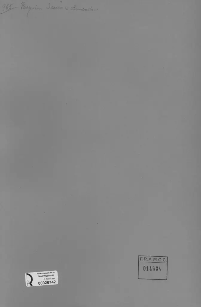 Anonimo , Pasquini, Armando; Pasquini, Sauro - sec. XX - Faccia , retro