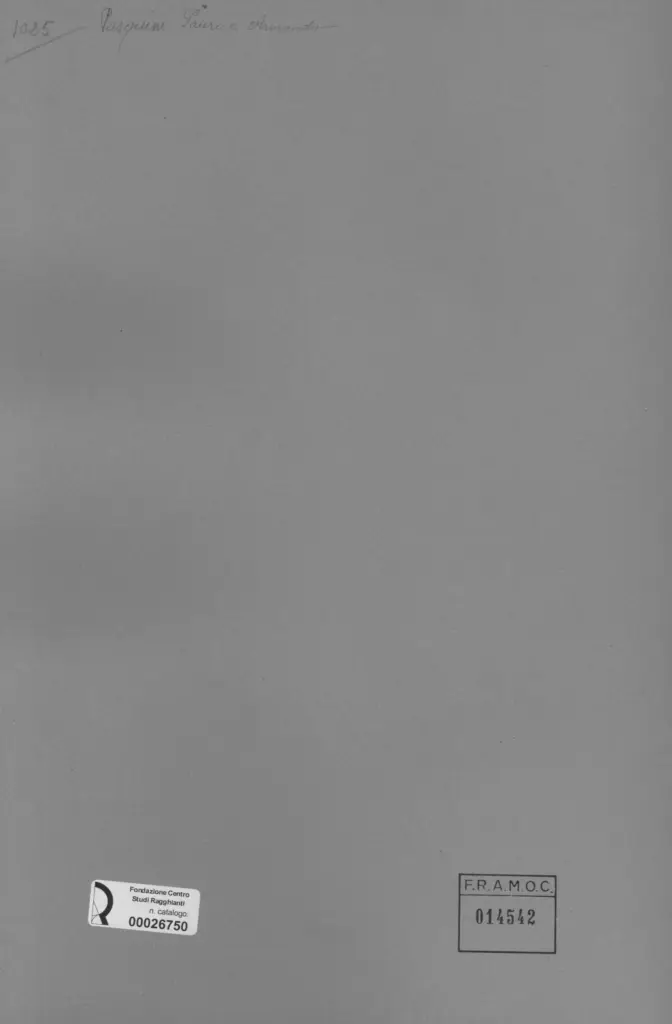 Anonimo , Pasquini, Armando; Pasquini, Sauro - sec. XX - Faccia , retro