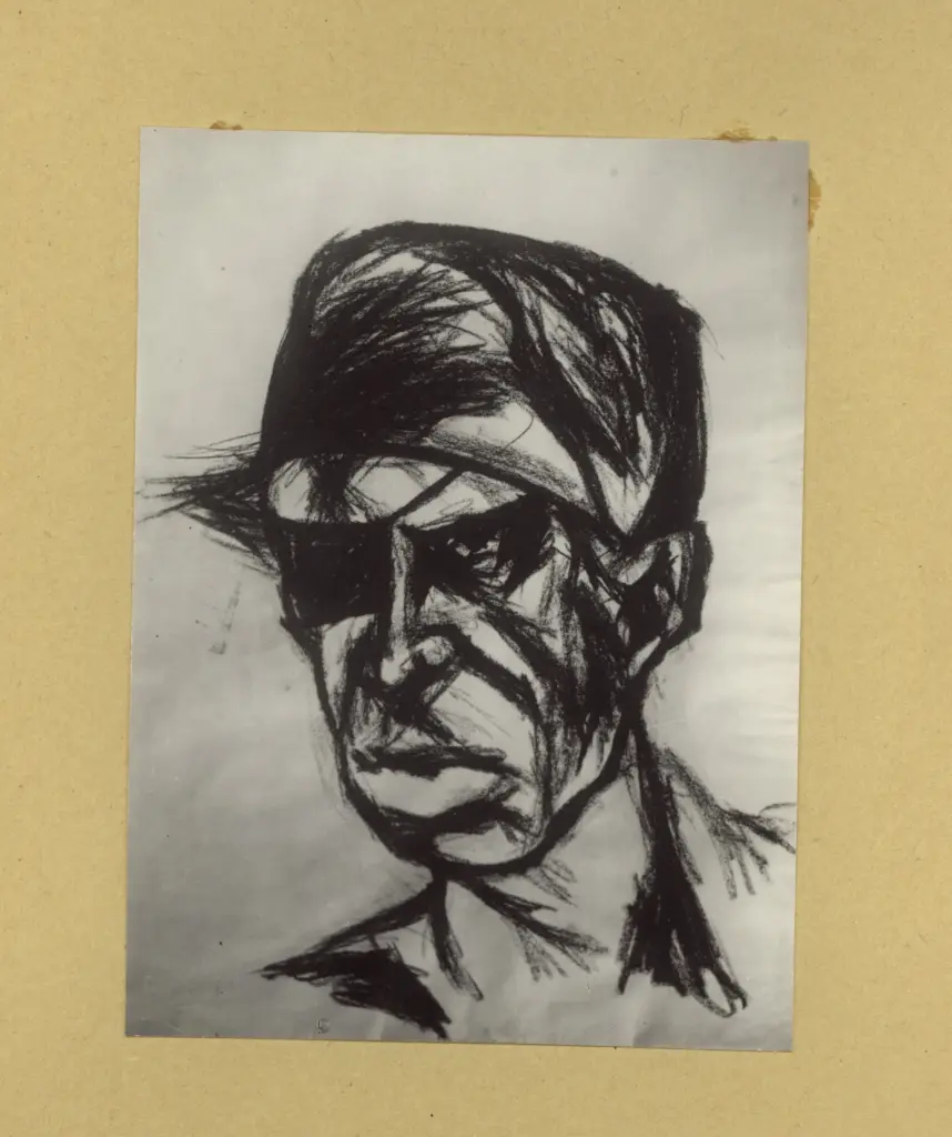 Anonimo , Pasquini, Armando; Pasquini, Sauro - sec. XX - Faccia con occhio bendato , fronte