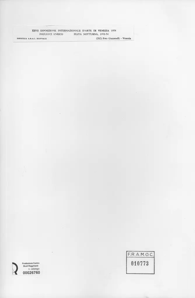 Giacomelli , Paulucci, Enrico - sec. XX - Festa notturna , retro