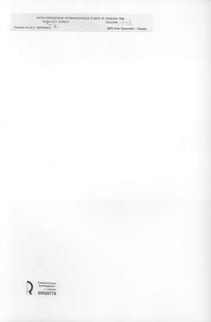 Giacomelli , Paulucci, Enrico - sec. XX - Colline , retro