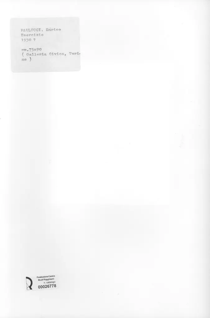 Anonimo , Paulucci, Enrico - sec. XX - Esercizio , retro