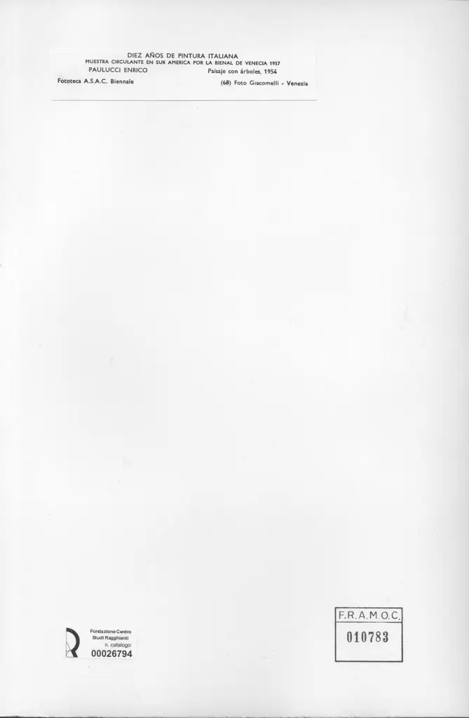 Giacomelli , Paulucci, Enrico - sec. XX - Paisaje con àrboles , retro