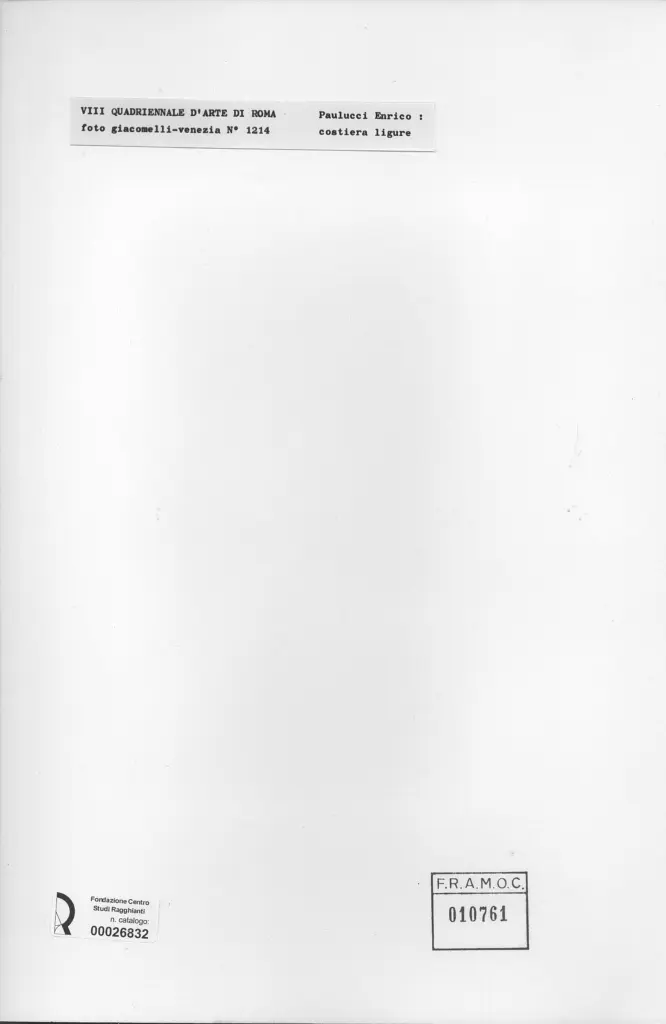 Giacomelli , Paulucci, Enrico - sec. XX - Costiera ligure , retro