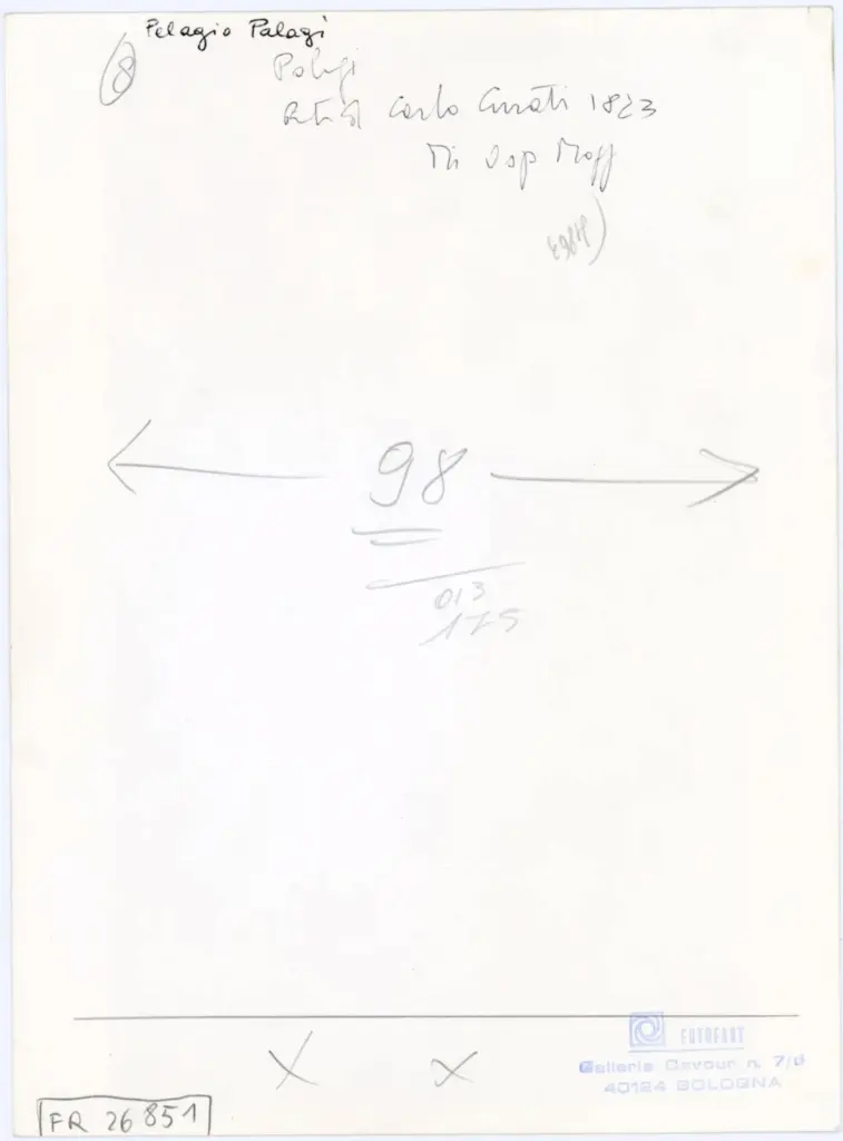 Fotofast , Palagi, Pelagio - sec. XIX - Ritratto di Carlo Curati , retro