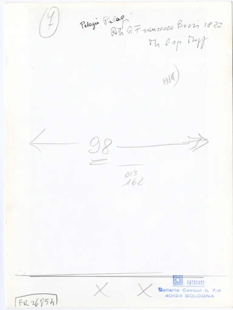 Fotofast , Palagi, Pelagio - sec. XIX - Ritratto di Francesco Bossi , retro